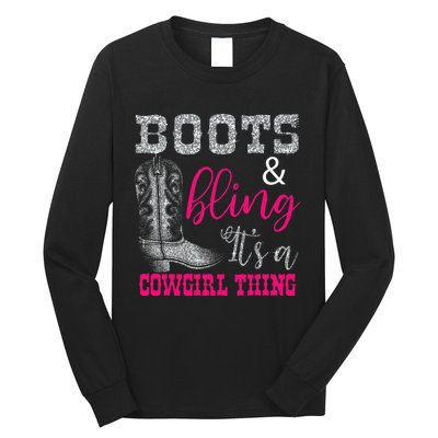 Funny Cowgirl Boots Bling Women Sleeveless Gift Cute Love Country Life Long Sleeve Shirt