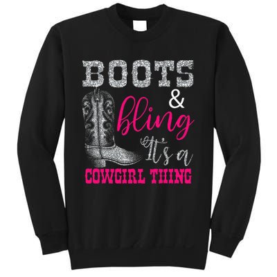 Funny Cowgirl Boots Bling Women Sleeveless Gift Cute Love Country Life Sweatshirt