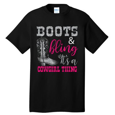 Funny Cowgirl Boots Bling Women Sleeveless Gift Cute Love Country Life Tall T-Shirt