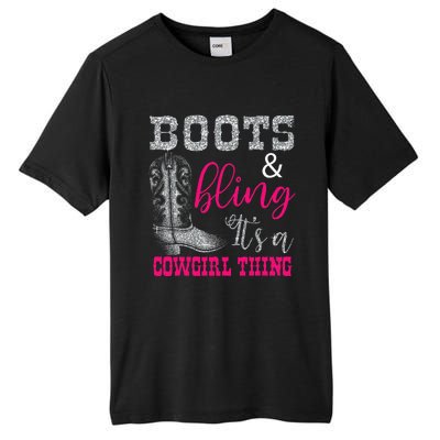 Funny Cowgirl Boots Bling Women Sleeveless Gift Cute Love Country Life Tall Fusion ChromaSoft Performance T-Shirt