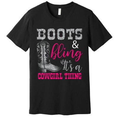 Funny Cowgirl Boots Bling Women Sleeveless Gift Cute Love Country Life Premium T-Shirt