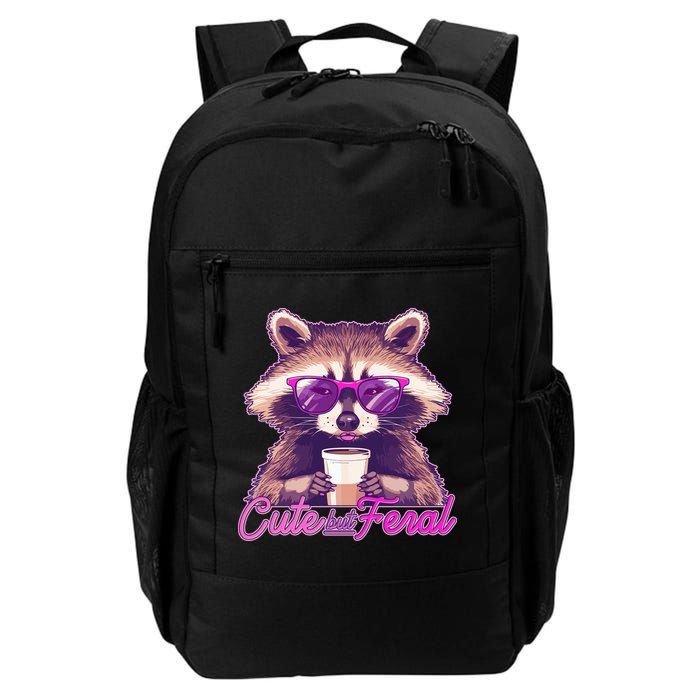 Funny Cute But Feral Coffee Raccoon Backpack