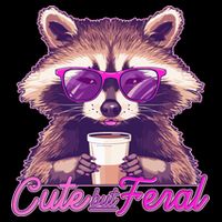 Funny Cute But Feral Coffee Raccoon Backpack