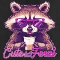 Funny Cute But Feral Coffee Raccoon Adult Drive Performance Visor