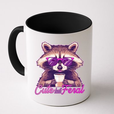 Funny Cute But Feral Coffee Raccoon Mug