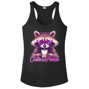 Funny Cute But Feral Coffee Raccoon Ladies PosiCharge Competitor Racerback Tank