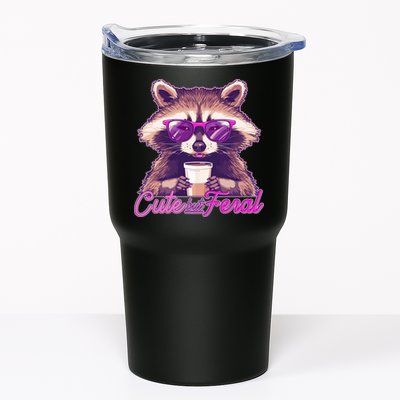 Funny Cute But Feral Coffee Raccoon Tumbler