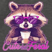 Funny Cute But Feral Coffee Raccoon Vector Backpack