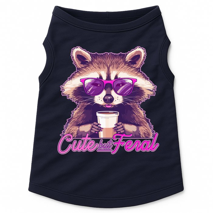 Funny Cute But Feral Coffee Raccoon Doggie Tank