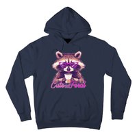 Funny Cute But Feral Coffee Raccoon Hoodie