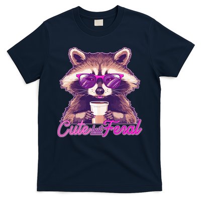 Funny Cute But Feral Coffee Raccoon T-Shirt
