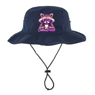 Funny Cute But Feral Coffee Raccoon Bucket Hat