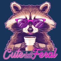 Funny Cute But Feral Coffee Raccoon 16 in Basic Backpack