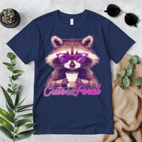 Funny Cute But Feral Coffee Raccoon Premium T-Shirt