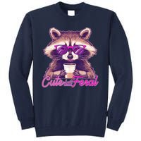 Funny Cute But Feral Coffee Raccoon Tall Sweatshirt