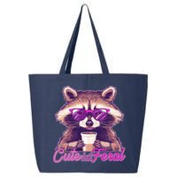 Funny Cute But Feral Coffee Raccoon 25L Jumbo Tote