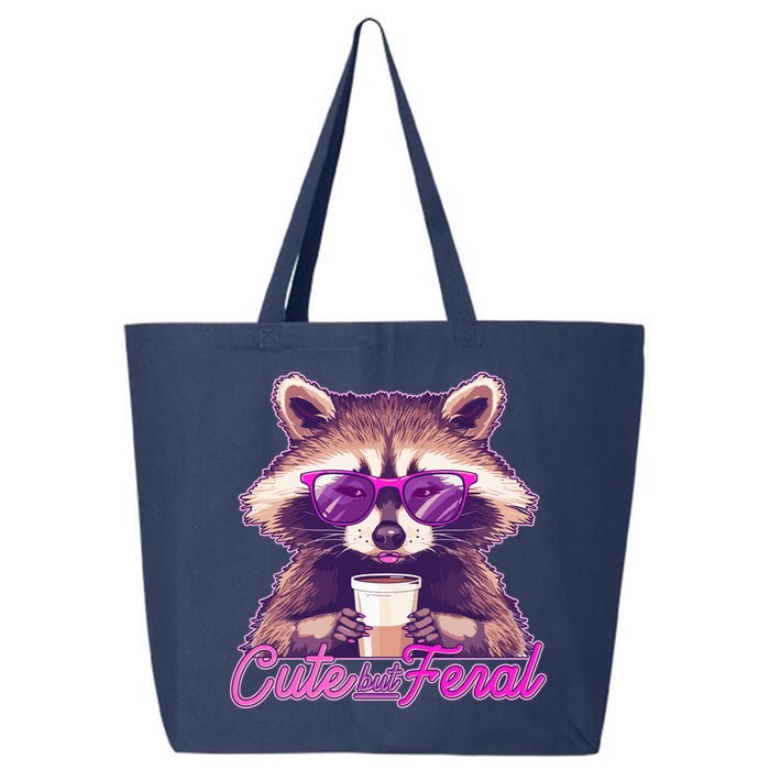 Funny Cute But Feral Coffee Raccoon 25L Jumbo Tote