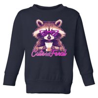 Funny Cute But Feral Coffee Raccoon Toddler Sweatshirt