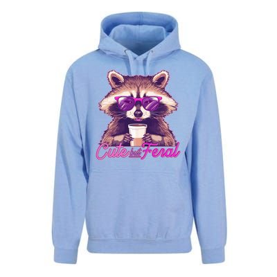 Funny Cute But Feral Coffee Raccoon Unisex Surf Hoodie