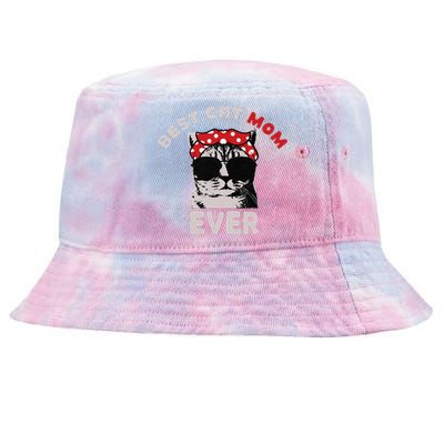 Funny Cat Best Cat Mom Ever Meow with my Cat Tee for   Tie-Dyed Bucket Hat