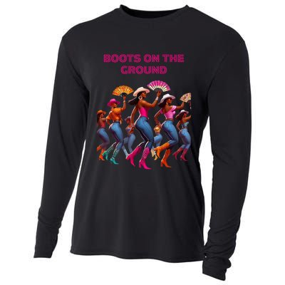 Funny Cowgirl Boots Bling Cute Love Country Life Cooling Performance Long Sleeve Crew