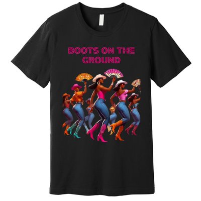 Funny Cowgirl Boots Bling Cute Love Country Life Premium T-Shirt