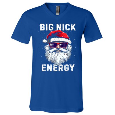 Funny Christmas Big Nick Energy Santa Naughty Adult Humor V-Neck T-Shirt