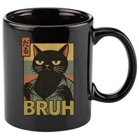 Funny Cat Bruh Meme Japanese Anime  11oz C Handle Ceramic Mug