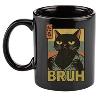 Funny Cat Bruh Meme Japanese Anime  11oz C Handle Ceramic Mug