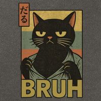 Funny Cat Bruh Meme Japanese Anime  Cotton Canvas Backpack