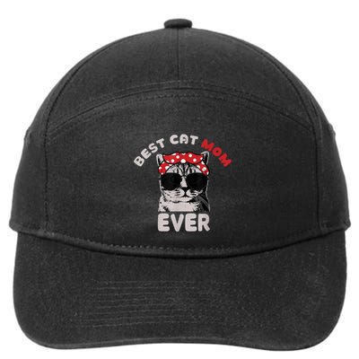 Funny Cat Best Cat Mom Ever Meow With My Cat Tee 7-Panel Snapback Hat
