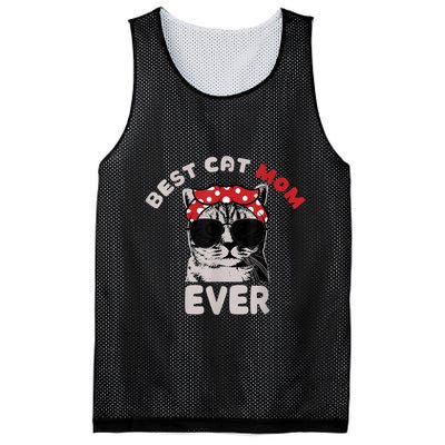 Funny Cat Best Cat Mom Ever Meow With My Cat Tee Mesh Reversible Basketball Jersey Tank