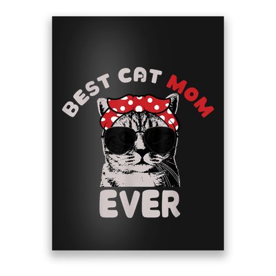 Funny Cat Best Cat Mom Ever Meow With My Cat Tee Poster