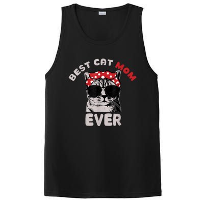 Funny Cat Best Cat Mom Ever Meow With My Cat Tee PosiCharge Competitor Tank