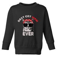 Funny Cat Best Cat Mom Ever Meow With My Cat Tee Toddler Sweatshirt