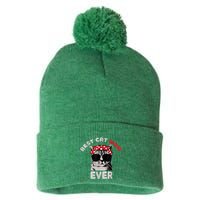 Funny Cat Best Cat Mom Ever Meow With My Cat Tee Pom Pom 12in Knit Beanie