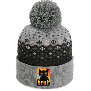 Funny Cat Bruh Meme Graphic The Baniff Cuffed Pom Beanie