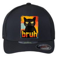 Funny Cat Bruh Meme Graphic Flexfit Unipanel Trucker Cap