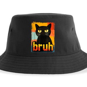 Funny Cat Bruh Meme Graphic Sustainable Bucket Hat