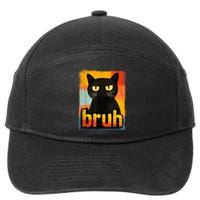 Funny Cat Bruh Meme Graphic 7-Panel Snapback Hat