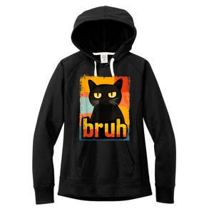 Funny Cat Bruh Meme Graphic Women's Fleece Hoodie