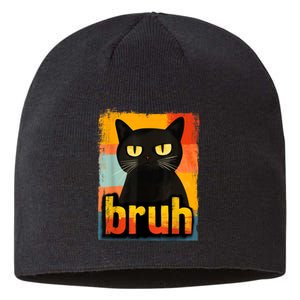 Funny Cat Bruh Meme Graphic Sustainable Beanie