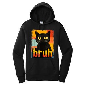 Funny Cat Bruh Meme Graphic Women's Pullover Hoodie