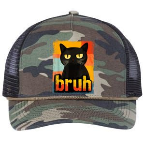 Funny Cat Bruh Meme Graphic Retro Rope Trucker Hat Cap