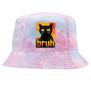 Funny Cat Bruh Meme Graphic Tie-Dyed Bucket Hat