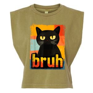 Funny Cat Bruh Meme Graphic Garment-Dyed Women's Muscle Tee