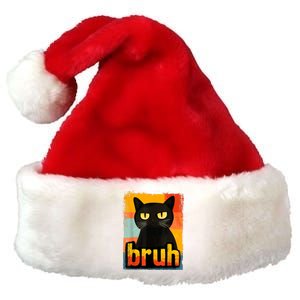 Funny Cat Bruh Meme Graphic Premium Christmas Santa Hat