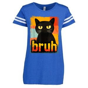 Funny Cat Bruh Meme Graphic Enza Ladies Jersey Football T-Shirt