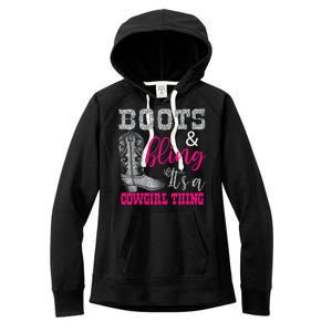 Funny Cowgirl Boots Bling Women's Fleece Hoodie