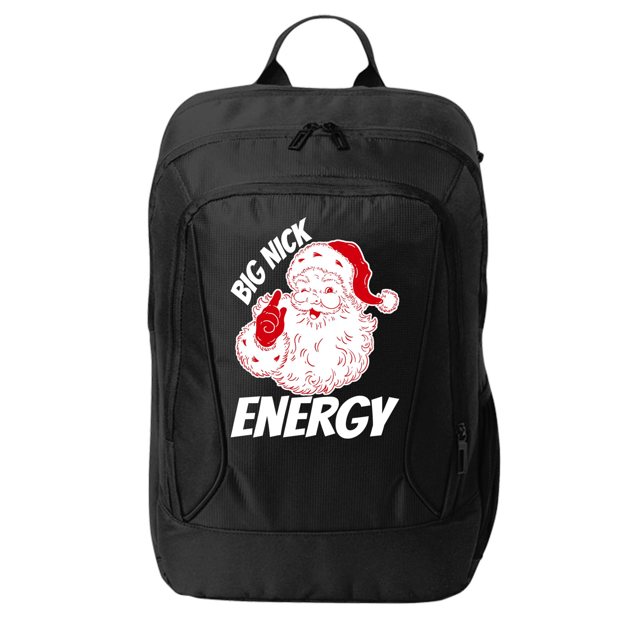 Funny Christmas Big Nick Energy Sweatshirt Santa Claus  City Backpack